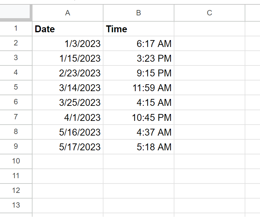 Cómo combinar fecha y hora en Google Sheets