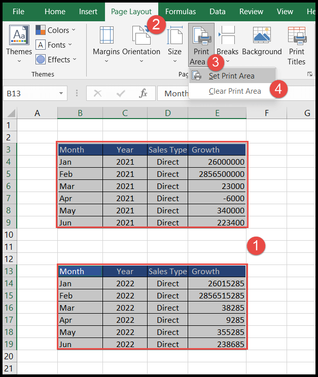 Cómo configurar el área de impresión en Excel (agregar, borrar e ignorar)