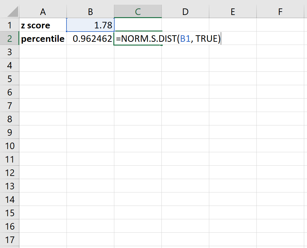 Cómo convertir entre puntuaciones Z y percentiles en Excel Cómo convertir entre puntuaciones Z y percentiles en Excel