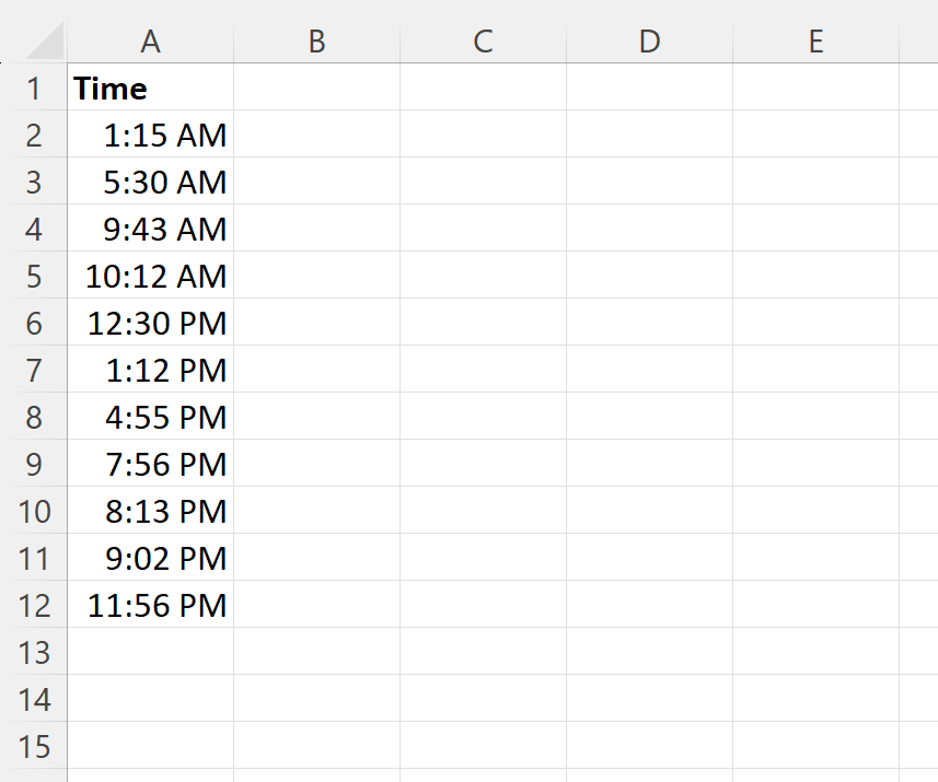 Cómo convertir tiempo en texto en Excel (con ejemplo)
