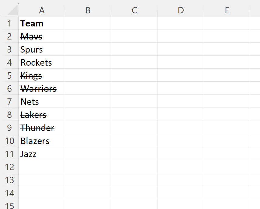 Cómo filtrar por tachado en Excel (con ejemplo) Cómo filtrar por tachado en Excel (con ejemplo)