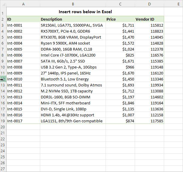 Cómo insertar varias filas en Excel con acceso directo y otras formas Cómo insertar varias filas en Excel con acceso directo y otras formas