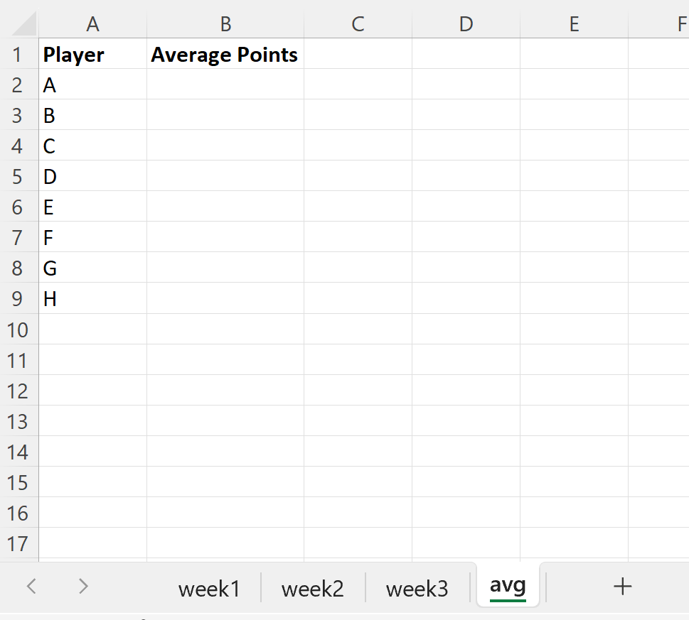 Cómo promediar varias hojas en Excel