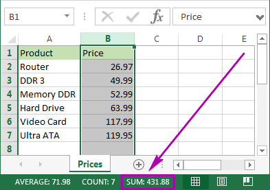 Cómo sumar una columna en Excel
