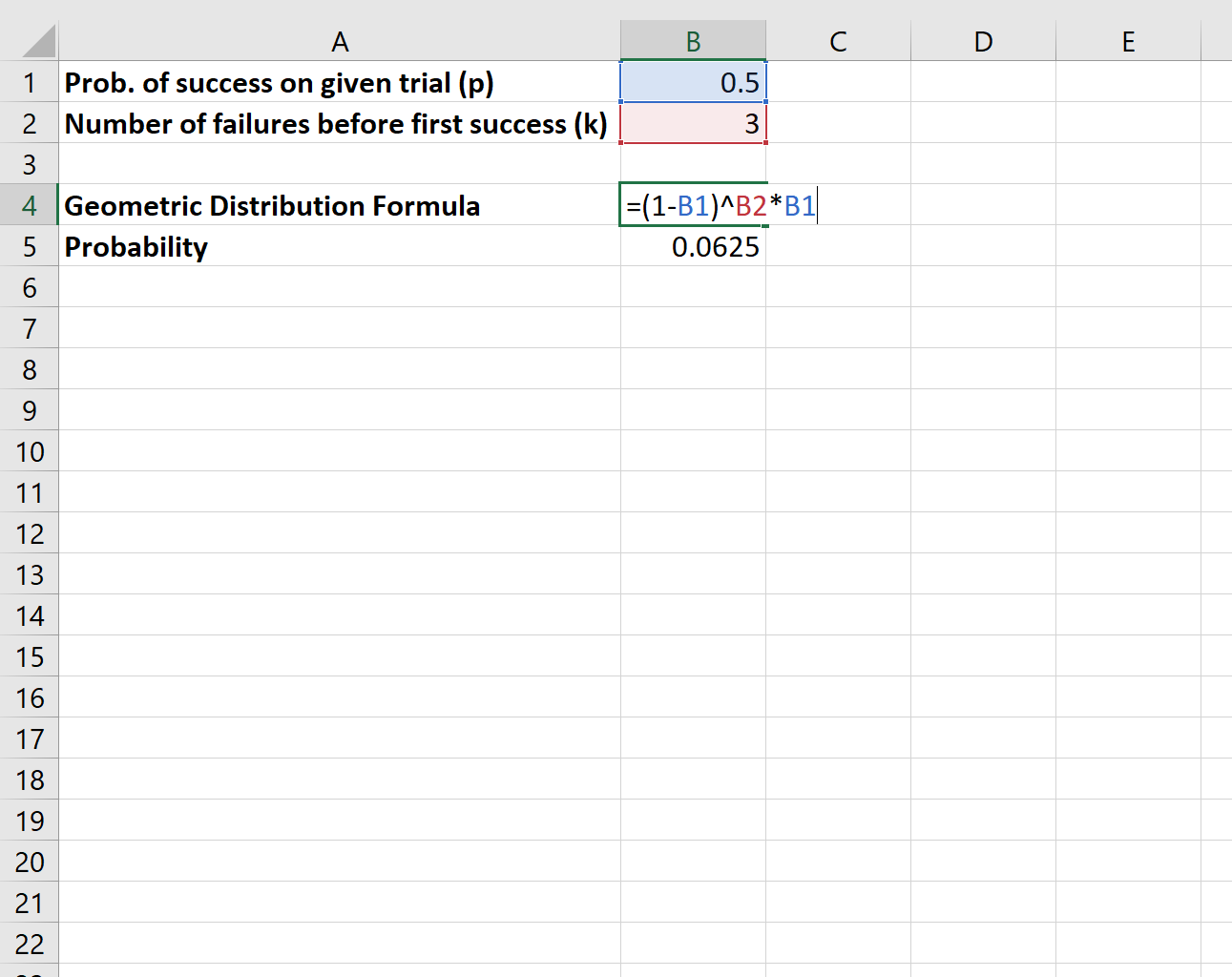 Cómo utilizar la distribución geométrica en Excel