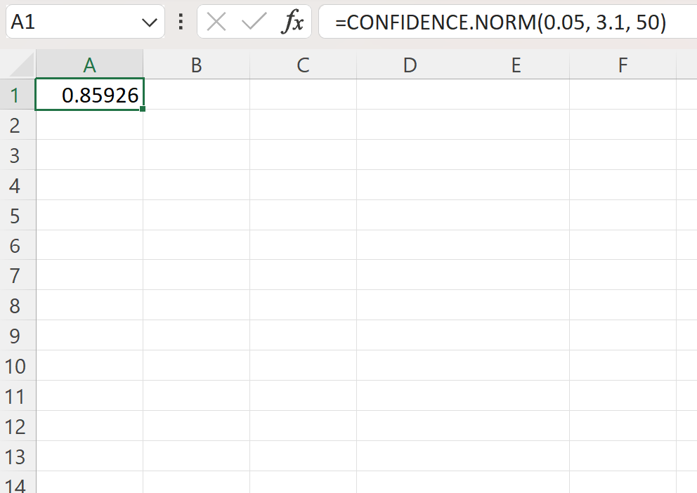 Cómo utilizar la función CONFIDENCE.NORM en Excel (con ejemplo) Cómo utilizar la función CONFIDENCE.NORM en Excel (con ejemplo)