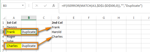 Compara dos columnas y elimina duplicados en Excel