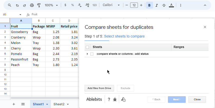 Compare datos en dos hojas o columnas de Google para encontrar coincidencias y diferencias. Compare datos en dos hojas o columnas de Google para encontrar coincidencias y diferencias.