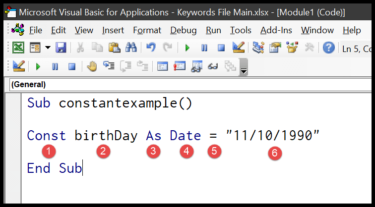 Constantes de Excel VBA (Cómo declarar + Alcance + Puntos importantes)