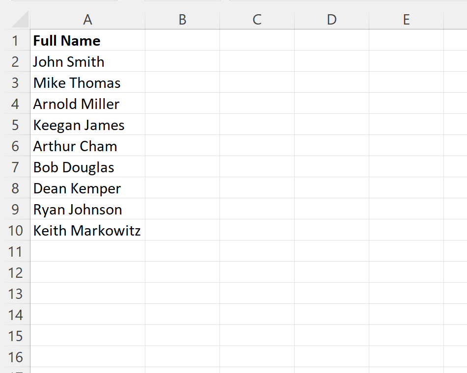 Excel: cómo extraer la primera inicial y el apellido
