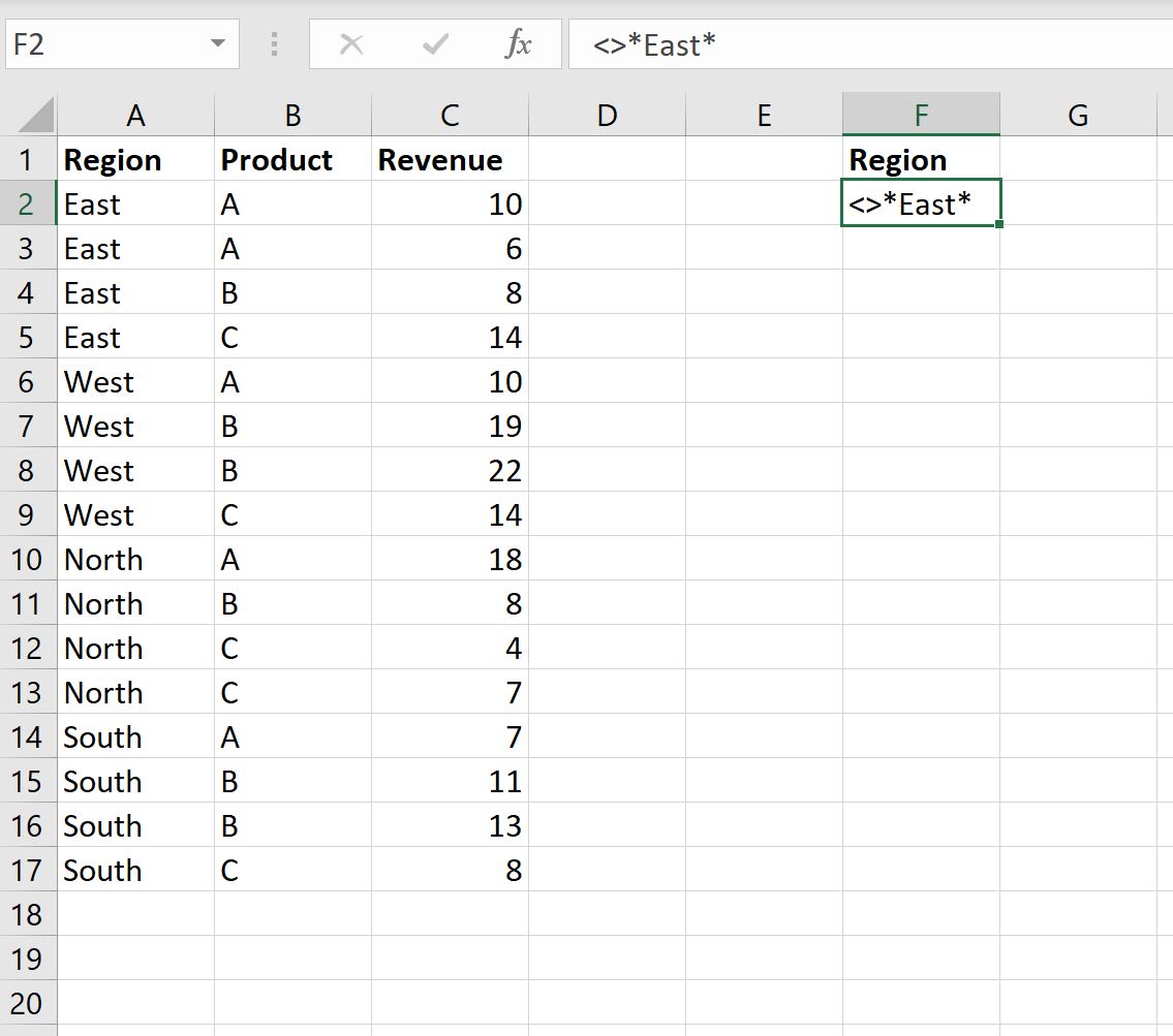 Filtro avanzado de Excel: cómo utilizar «No contiene» Filtro avanzado de Excel: cómo utilizar «No contiene»