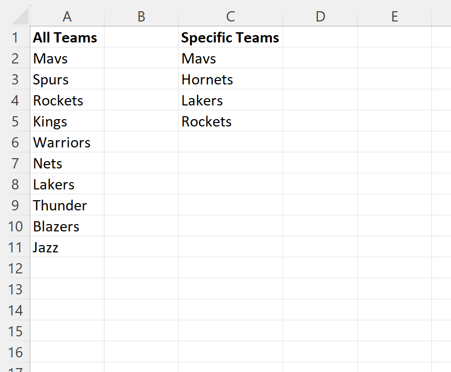 Fórmula de Excel: si coincide, devuelva Sí o No