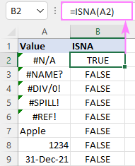 Función ISNA en Excel con ejemplos de fórmulas Función ISNA en Excel con ejemplos de fórmulas