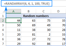 Función RANDARRAY de Excel: forma rápida de generar números aleatorios