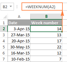 Función WEEKNUM de Excel: convierte el número de semana a fecha y viceversa
