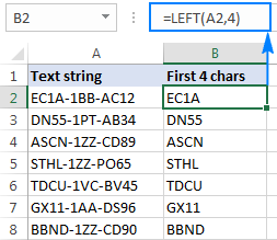 Funciones de subcadena de Excel para extraer texto de la celda Funciones de subcadena de Excel para extraer texto de la celda