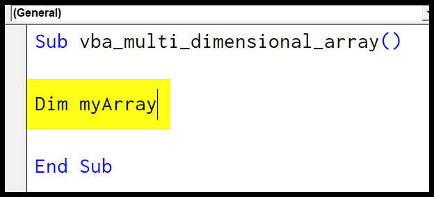 Matriz multidimensional de VBA Matriz multidimensional de VBA