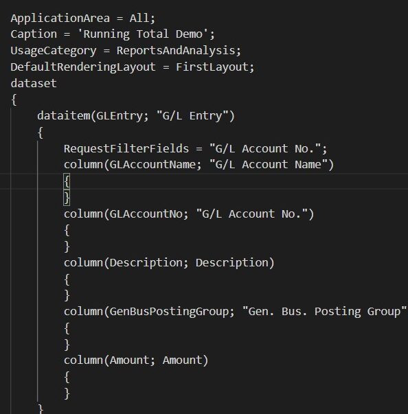 ¿Cómo puedo agregar el total acumulado en los informes #msdyn365bc?