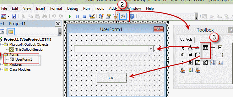 Agregar una lista desplegable a la plantilla de correo electrónico de Outlook Seleccione de una lista de asuntos antes de enviar un mensaje