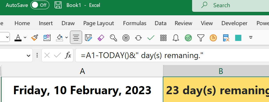 Contar días desde la fecha hasta hoy en Excel (fórmula)