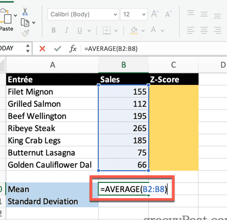 Cómo calcular una puntuación Z en Excel