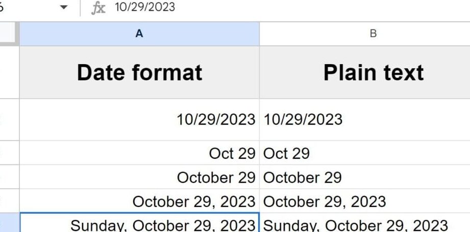 Cómo convertir fechas a texto en Google Sheets