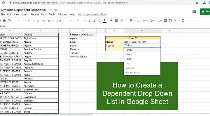 Cómo crear una lista desplegable dependiente en Google Sheets |