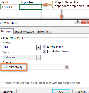 Cómo hacer una lista desplegable dependiente (en cascada) en Excel