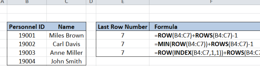 Fórmula de Excel: último número de fila en el rango - Excelchat