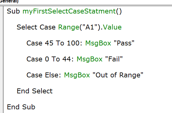 Declaración de caso de selección de VBA en Excel: una guía completa