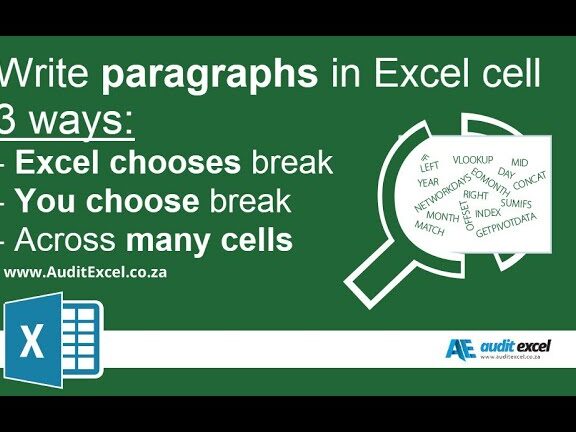 Escribir párrafos: Excel elige dividir, usted elige o entre celdas