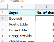 Cómo hacer un recuento de caracteres en Google Sheets