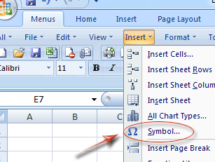 ¿Dónde está el símbolo de marca de verificación en Excel 2007, 2010, 2013, 2016...