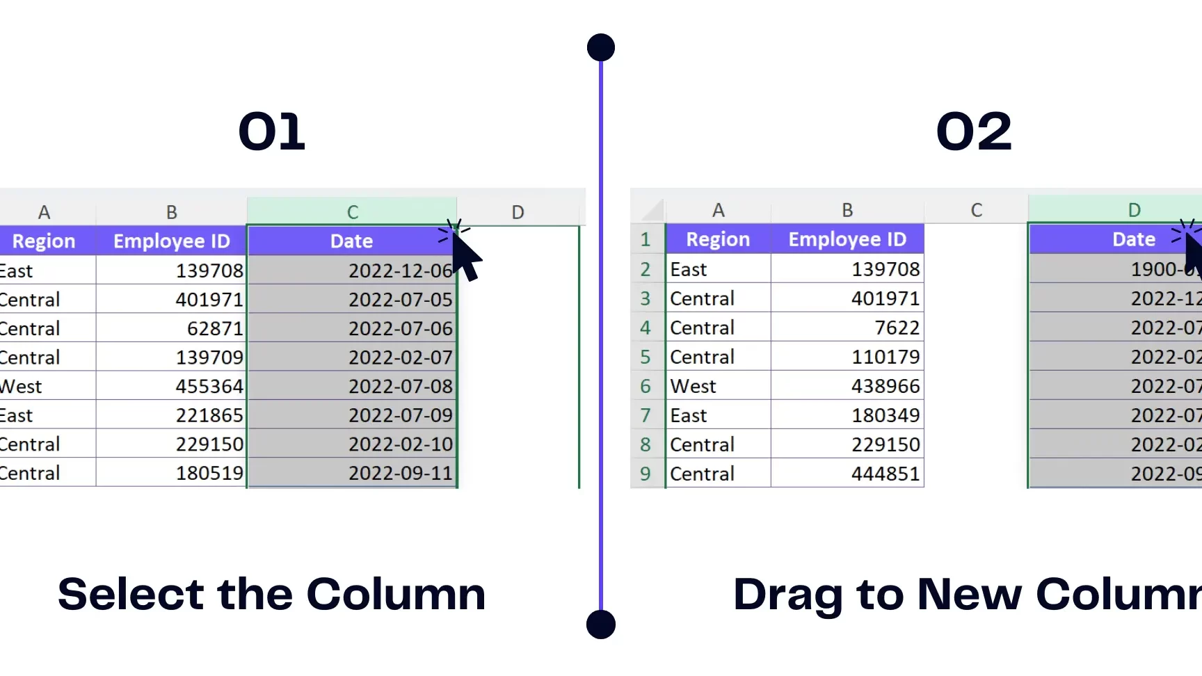 Cómo intercambiar columnas en Excel - Ajelix