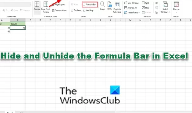 Cómo ocultar y mostrar la barra de fórmulas en Excel