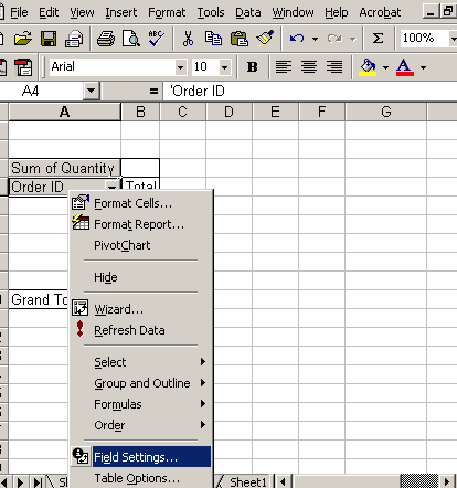 Cómo ordenar una tabla dinámica en Excel MS Excel 2003: ordenar los resultados de la tabla dinámica