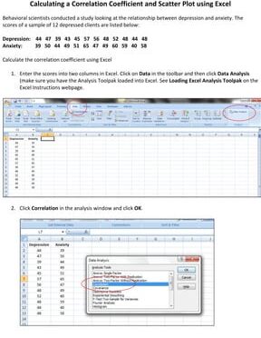 Calcular un coeficiente de correlación y un diagrama de dispersión usando Excel...