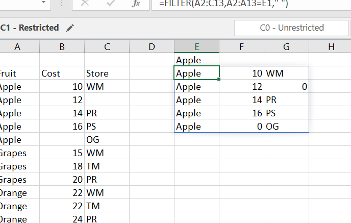 excel - ¿Cómo puedo devolver celdas en blanco tal como están en lugar de imprimirlas?