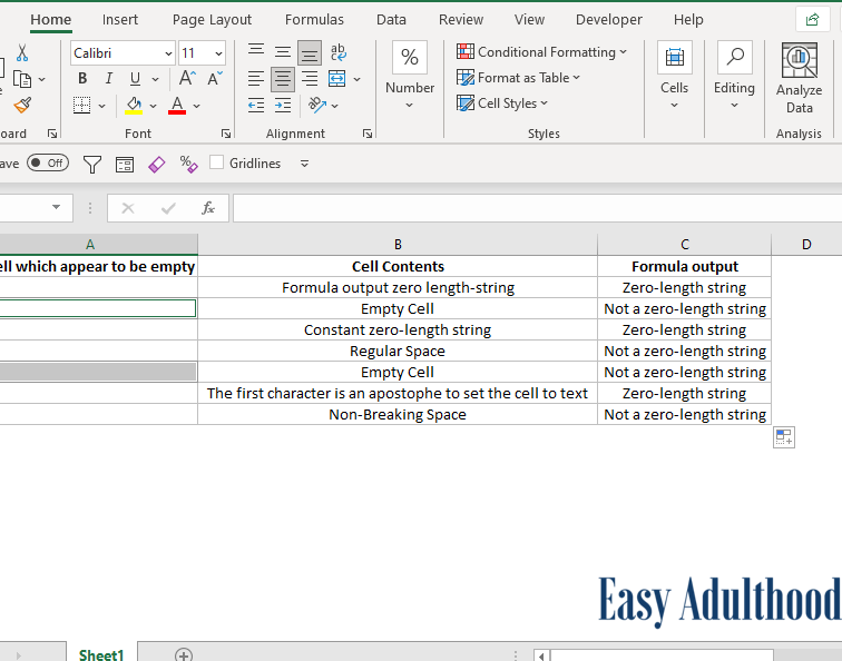 Qué hacer cuando una celda parece estar en blanco pero el mensaje ES EN BLANCO...