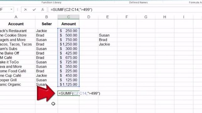 Función SUMAR.SI en Excel |