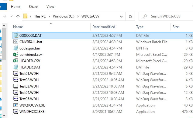 Convierta y combine archivos WinDaq en formato Microsoft Excel