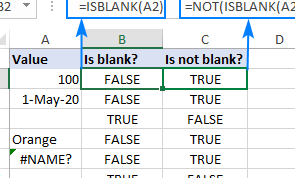 Función ESBLANCO en Excel para comprobar si la celda está en blanco