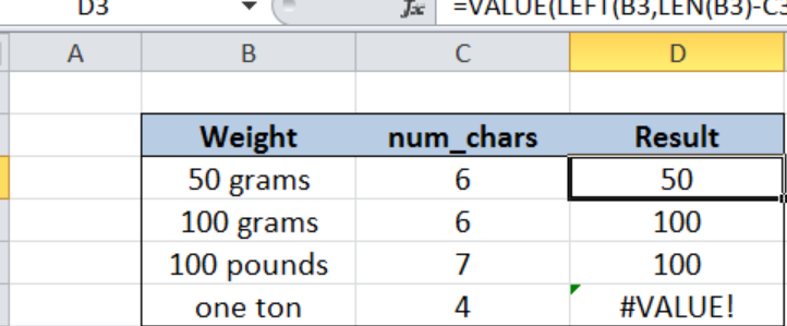 Fórmula de Excel: eliminar caracteres de la derecha