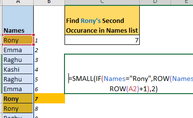 Cómo encontrar la enésima ocurrencia en Excel