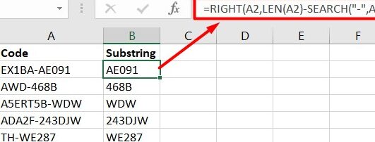 ¿Cómo extraer una subcadena de Excel?
