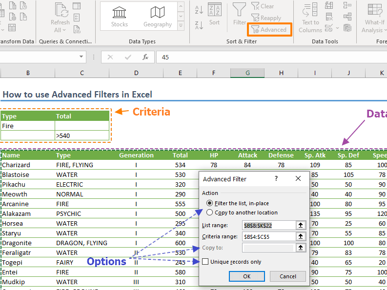 Cómo utilizar filtros avanzados en Excel