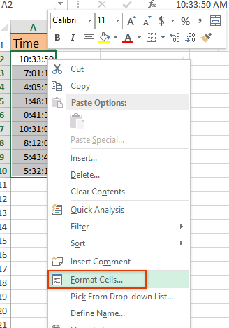 ¿Cómo mostrar el tiempo con milisegundos en Excel?
