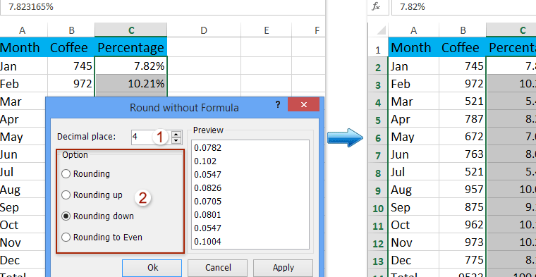 ¿Cómo redondear valores porcentuales a dos decimales en Excel?