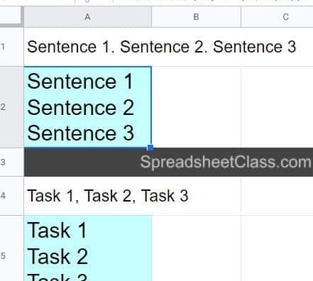 Reemplace la coma con salto de párrafo: r/excel