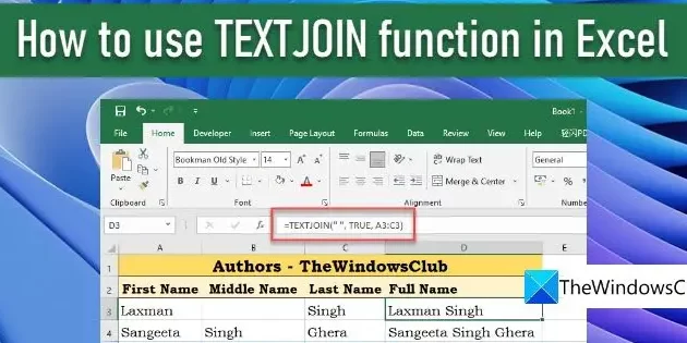 ¿Cómo utilizar la función TEXTJOIN en Excel?
